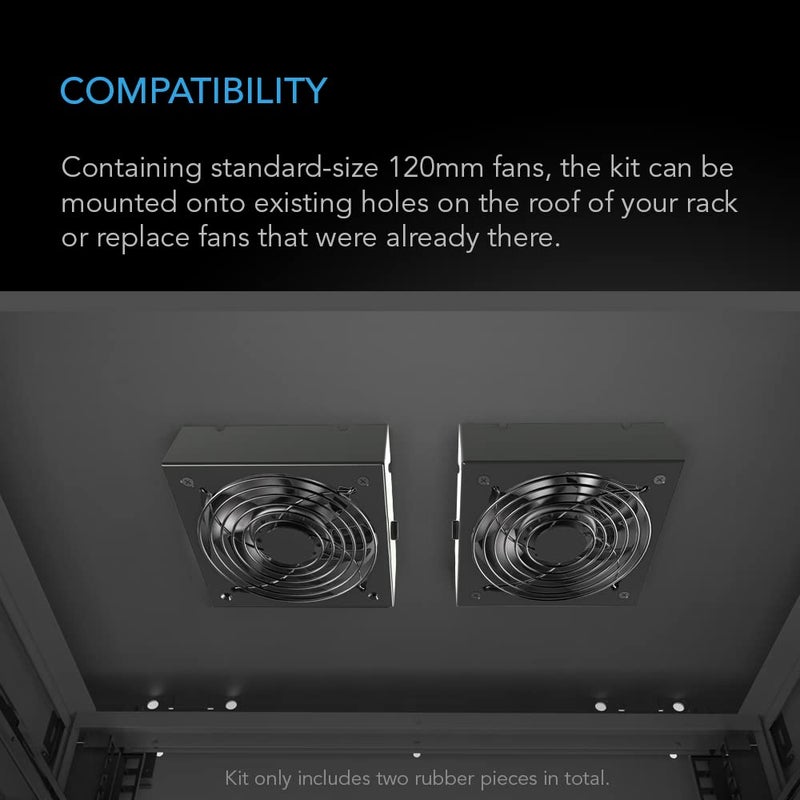 AC Infinity مجموعة مروحة سقف AC Infinity، مروحتان هادئتان مع وحدة تحكم في السرعة، لتبريد أجهزة AV، مسرح المنزل، الشبكات 19 بوصة - Image 5
